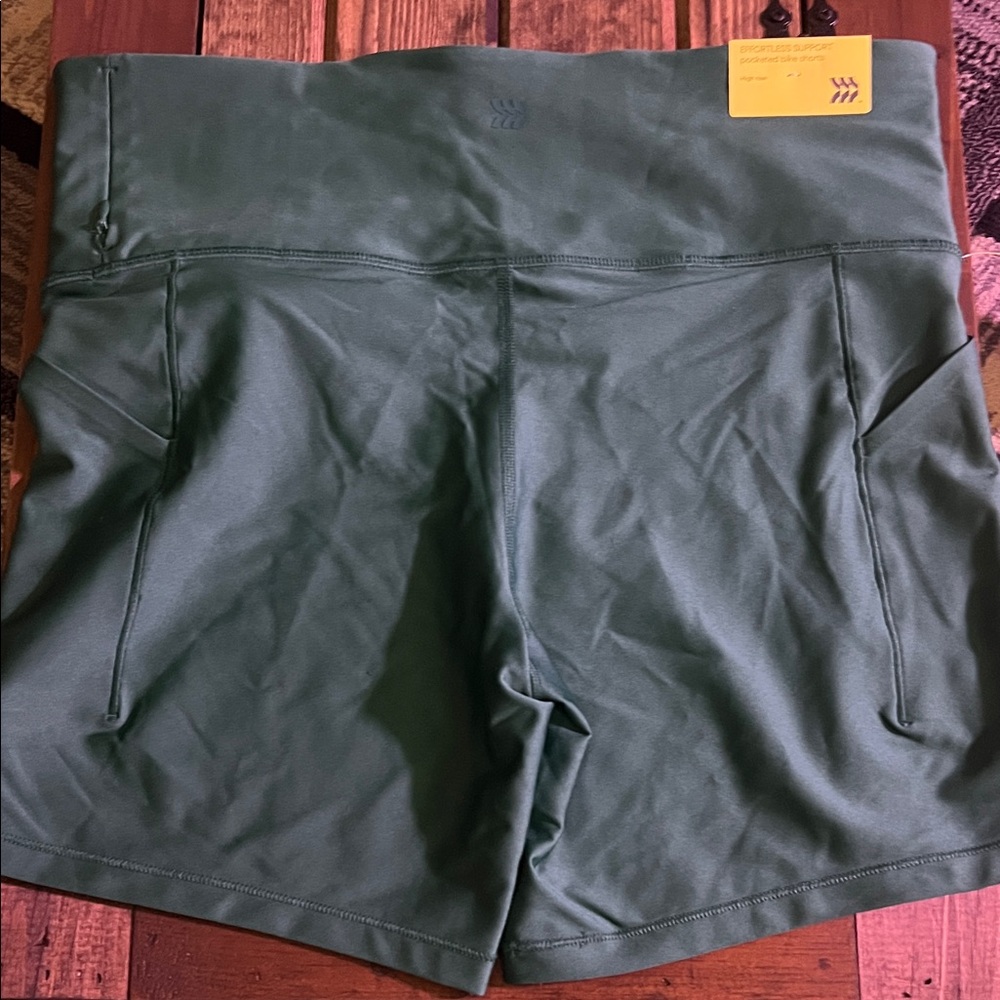 All in Motion Dark Green Women's Athletic Shorts - Picture 2 of 5